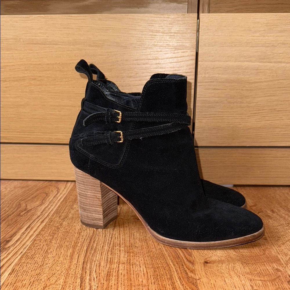 Cole Haan Black Suede Ankle Booties